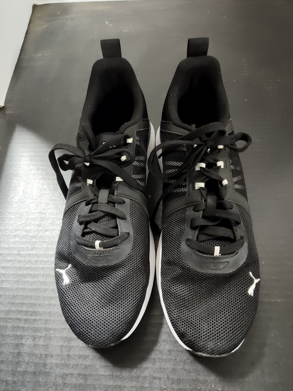 Puma Men's Black Athletic Sneakers with White Accents